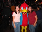 Beth and Vicki, posing w/ Red Robin.