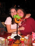 Beth and Vicki, posing with their creation