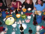 The table, mid-meal